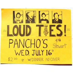 Vtg Orig 1990s Loud Ties Pancho's Set Band Promo PUNK Rock Concert POSTER Flyer
